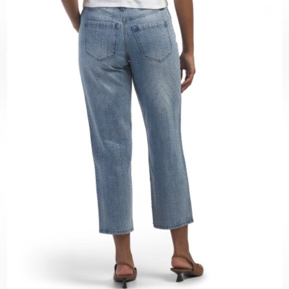 NEW BLANK NYC Rhinestone Embellished Straight Leg Jeans Magic for women 269mn - Picture 4 of 7